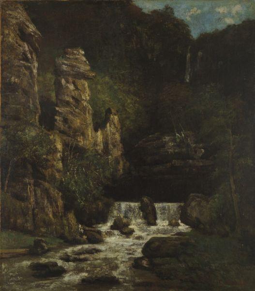 Courbet, Gustave Landscape with Waterfall oil painting picture